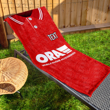 Barnsley 1996 Home Shirt - Personalised Lightweight, Microfibre Retro Beach Towel - 150cm x 75cm