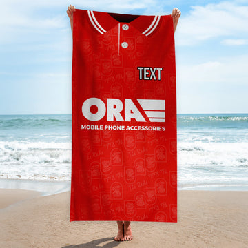 Barnsley 1996 Home Shirt - Personalised Lightweight, Microfibre Retro Beach Towel - 150cm x 75cm