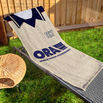 Barnsley 1998 Away Shirt - Personalised Lightweight, Microfibre Retro Beach Towel - 150cm x 75cm