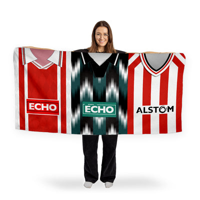Lincoln Three Shirt Design - Personalised Lightweight, Microfibre Retro Beach Towel - 150cm x 75cm