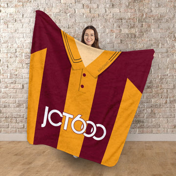 Bradford - 1999 Home Shirt - Personalised Retro Fleece Blanket 150cm X 150cm