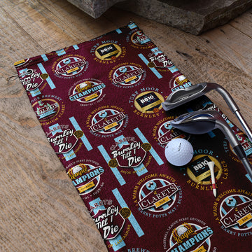 Burnley - Football Legends - Retro Lightweight, Microfibre Golf Towel
