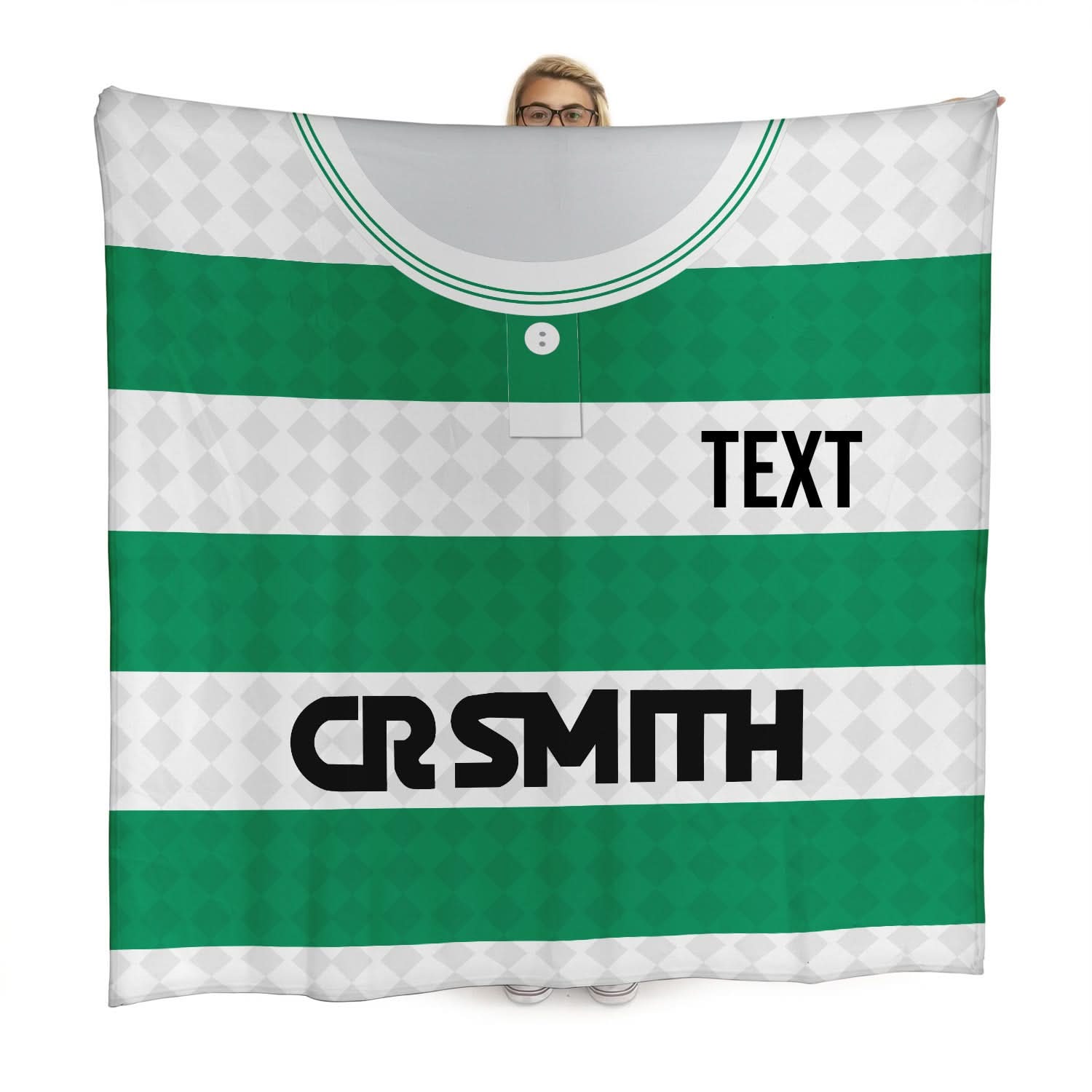Celtic - 1988 Home Shirt - Personalised Retro Fleece Blanket