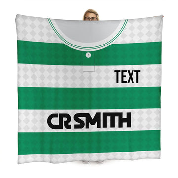 Celtic Retro - 1988 Home Shirt - Personalised Retro Fleece Blanket