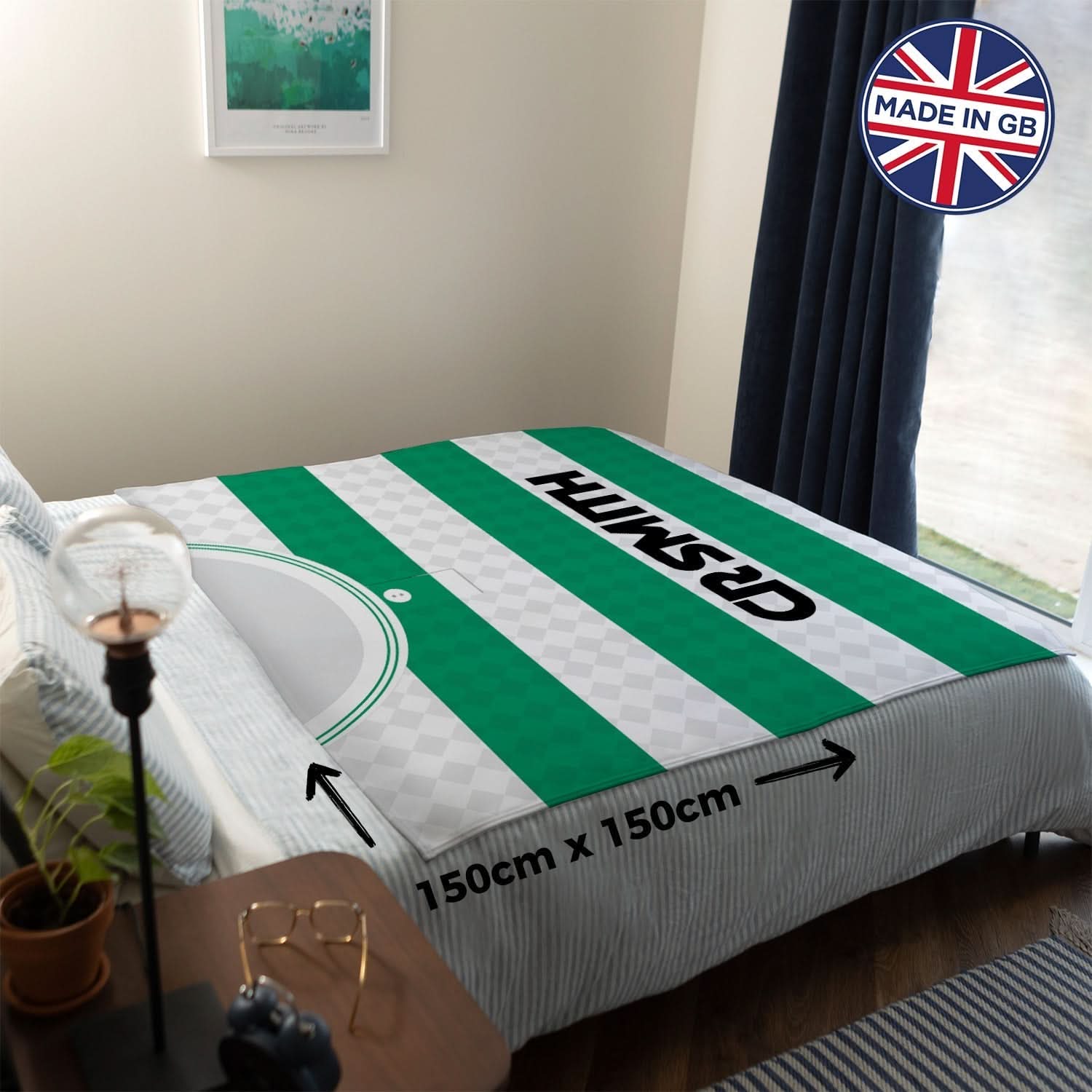 Celtic - 1988 Home Shirt - Personalised Retro Fleece Blanket