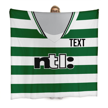 Celtic Retro - 2001 Home Shirt - Personalised Retro Fleece Blanket