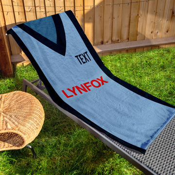 Cambridge 1986 Away Shirt - Personalised Lightweight, Microfibre Retro Beach Towel - 150cm x 75cm