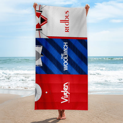 Charlton Three Shirt Design - Personalised Lightweight, Microfibre Retro Beach Towel - 150cm x 75cm
