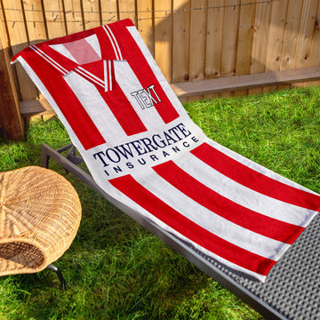 Cheltenham 1999 Home Shirt - Personalised Lightweight, Microfibre Retro Beach Towel - 150cm x 75cm