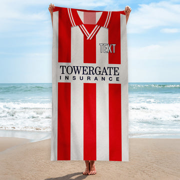 Cheltenham 1999 Home Shirt - Personalised Lightweight, Microfibre Retro Beach Towel - 150cm x 75cm
