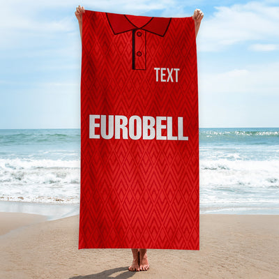 Crawley 1996 Home Shirt - Personalised Lightweight, Microfibre Retro Beach Towel - 150cm x 75cm