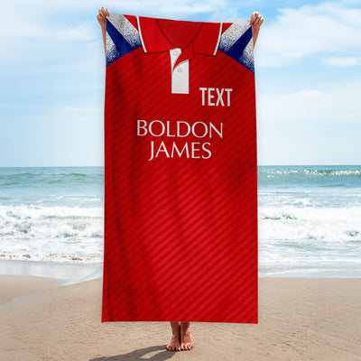 Crewe 1993 Home Shirt - Personalised Lightweight, Microfibre Retro Beach Towel - 150cm x 75cm
