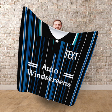 Derby 1993 Away Shirt - Personalised Retro Fleece Blanket 150cm X 150cm