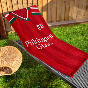 Doncaster 1984 Home Shirt - Personalised Lightweight, Microfibre Retro Beach Towel - 150cm x 75cm