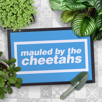 Mauled by the Cheetahs - Manchester Blue - City - Door Mat - 60cm x 40cm