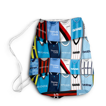 Manchester Blue Kit Montage - Drawstring Duffle bag