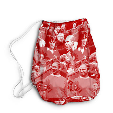 Manchester Red Player Montage - Drawstring Duffle bag