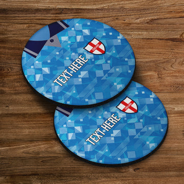 England 1990 3RD Shirt - Personalised Drink Coaster - Square Or Circle