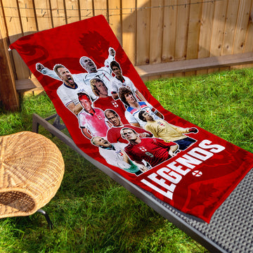 England Legend Montage - Beach Towel - Microfibre Retro Beach Towel - 150cm x 75cm