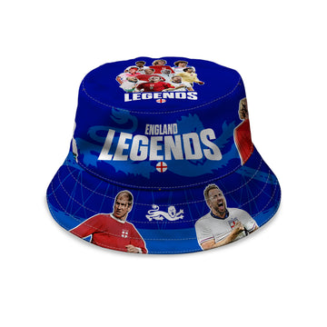 England Legends Montage - Blue - Bucket Hat