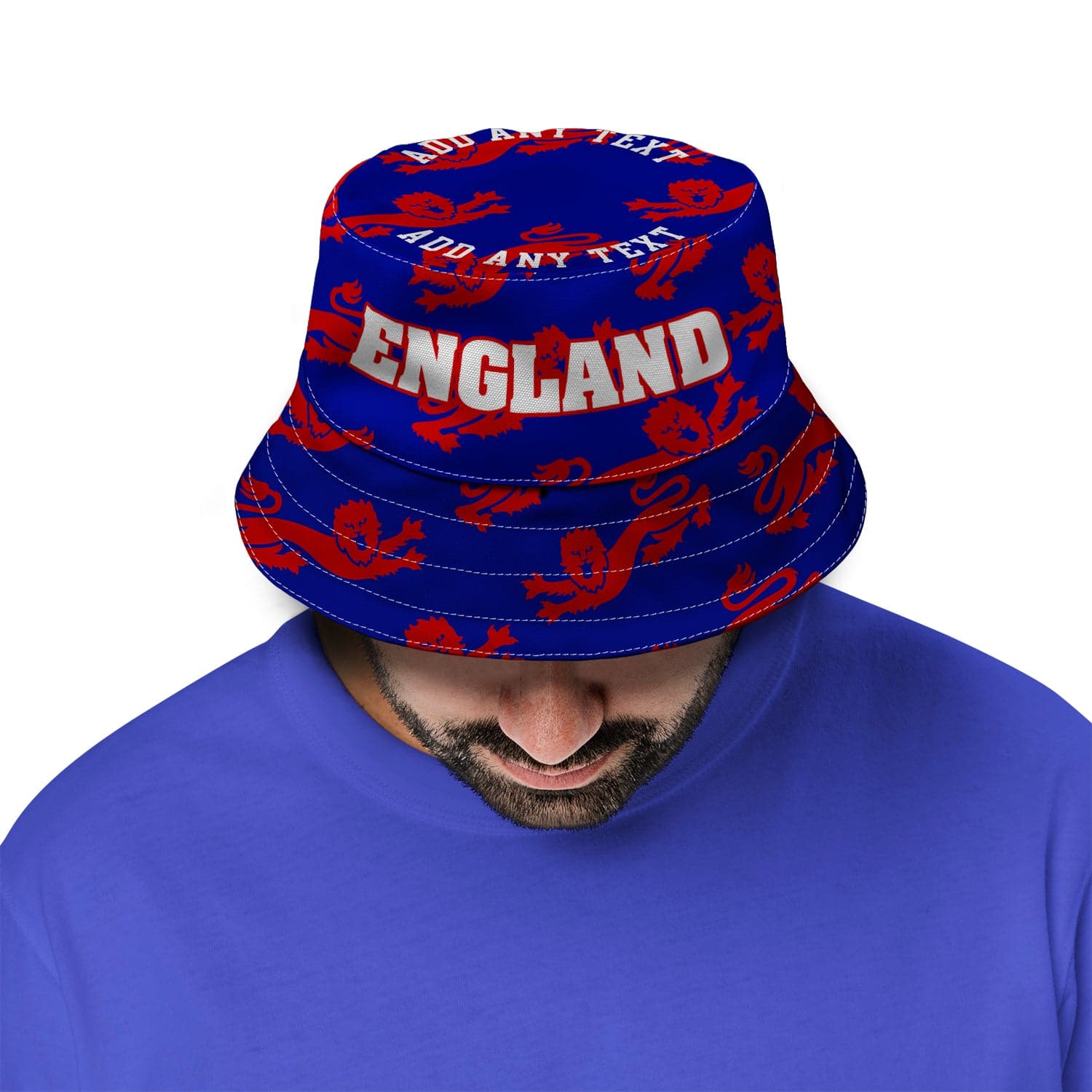 England Lions All Over - Blue Bucket Hat