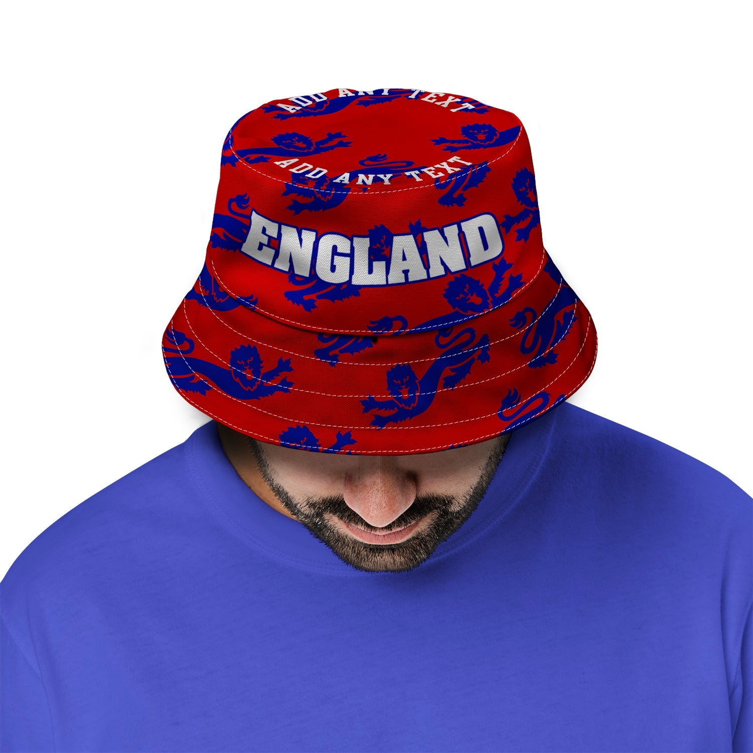 England Lions All Over - Red Bucket Hat