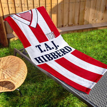 Exeter 1989 Home Shirt - Personalised Lightweight, Microfibre Retro Beach Towel - 150cm x 75cm