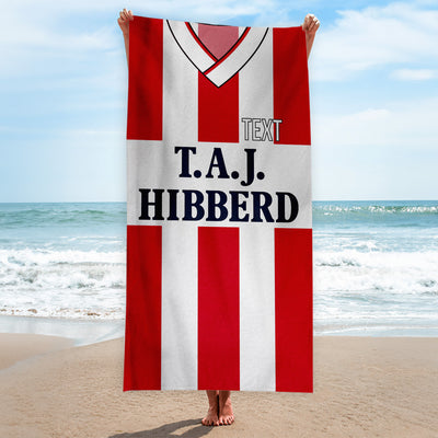 Exeter 1989 Home Shirt - Personalised Lightweight, Microfibre Retro Beach Towel - 150cm x 75cm