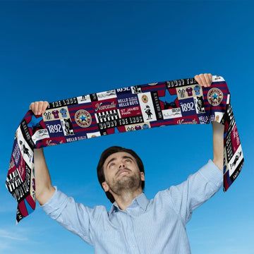 Newcastle History Montage - Knitted eyelet football scarf