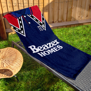 Falkirk 1992 Home Shirt - Personalised Lightweight, Microfibre Retro Beach Towel - 150cm x 75cm