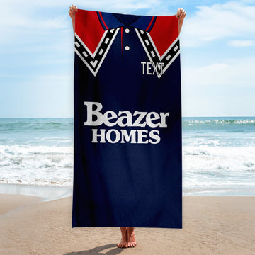 Falkirk 1992 Home Shirt - Personalised Lightweight, Microfibre Retro Beach Towel - 150cm x 75cm