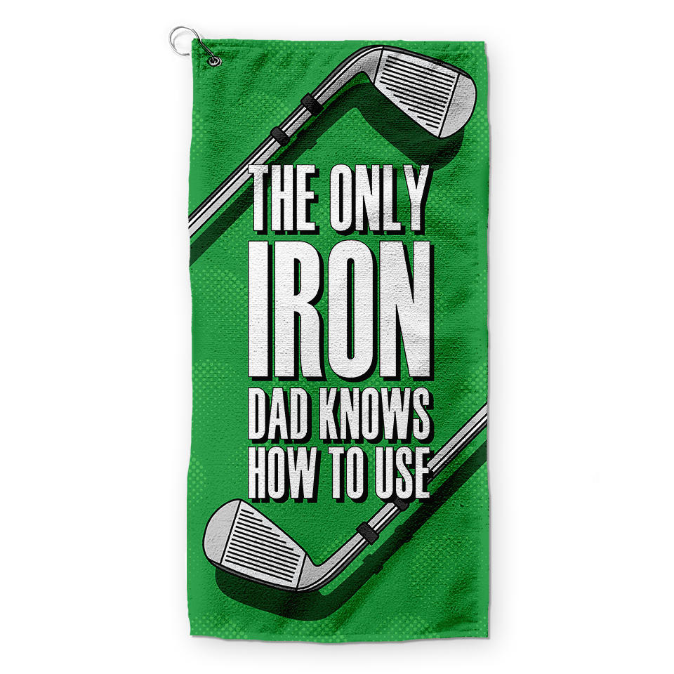 Father's Day Golf Iron - Retro Lightweight, Microfibre Golf Towel