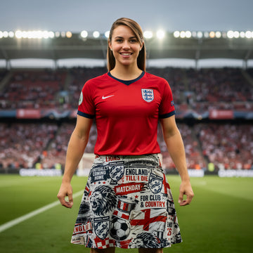 England WC26 - Football all over pattern - Novelty Skirt