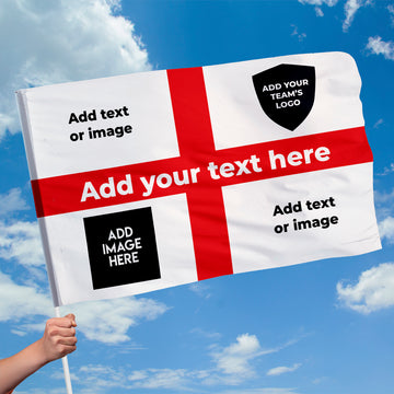England St George Flag with sleeve - Add Images and Text - 4 Sizes!