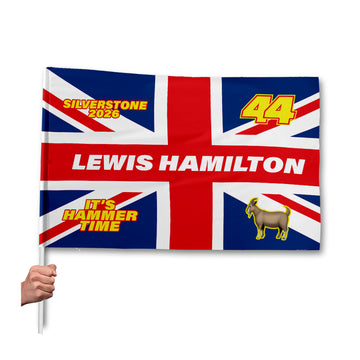 Hamilton Union Jack - Silverstone 26 - Motorsports Flag with Sleeve - WC26 - 4 Sizes!