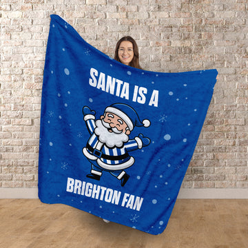 Santa is a Brighton Fan - Luxury Fleece Blanket 150cm X 150cm