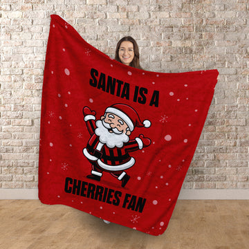 Santa is a Bournemouth Fan - Luxury Fleece Blanket 150cm X 150cm