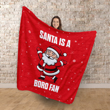 Santa is a Middlesbrough Fan - Luxury Fleece Blanket 150cm X 150cm