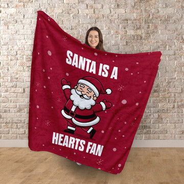 Santa is a Hearts Fan - Luxury Fleece Blanket 150cm X 150cm