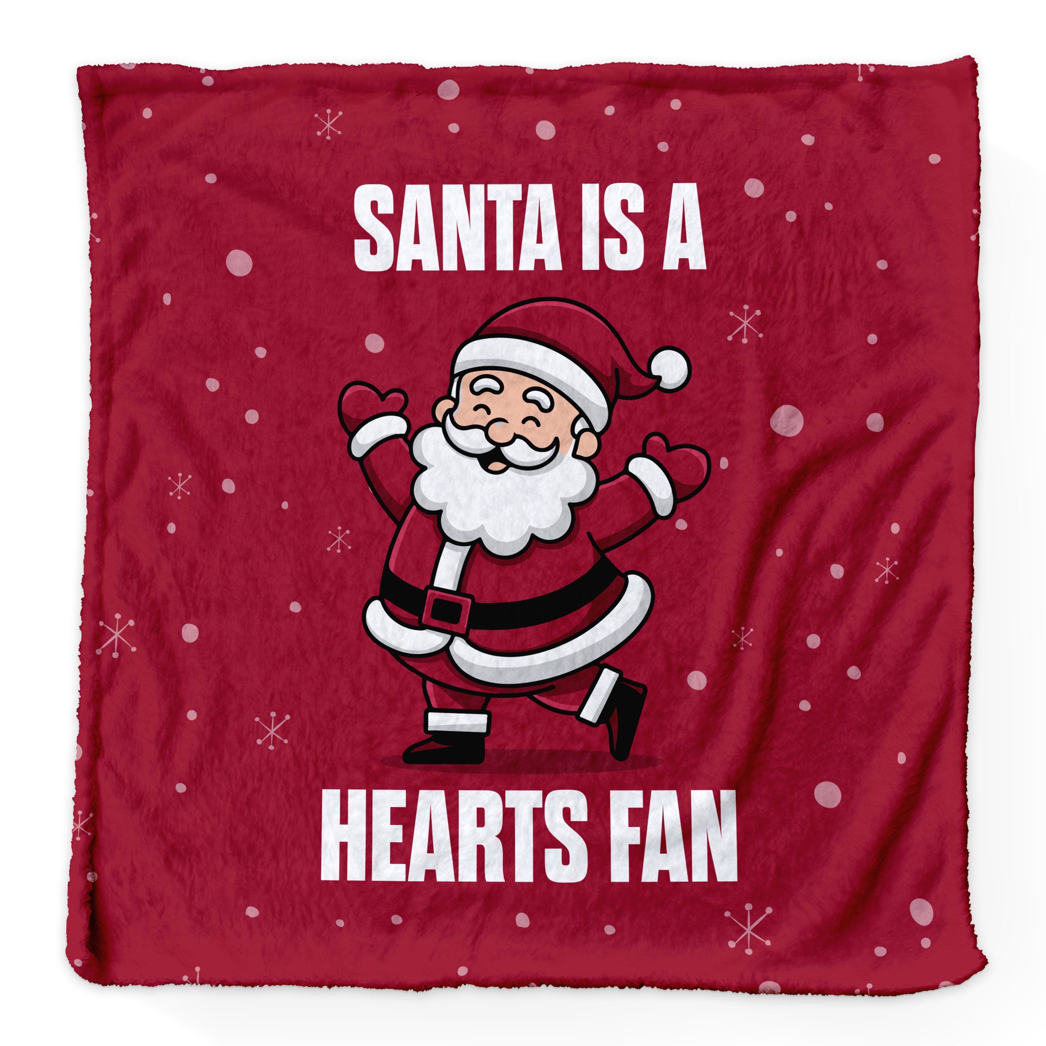 Santa is a Hearts Fan - Luxury Fleece Blanket 150cm X 150cm