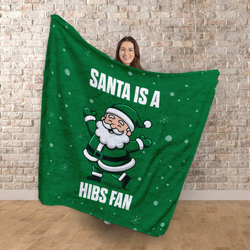 Santa is a Hibernian Fan - Luxury Fleece Blanket 150cm X 150cm