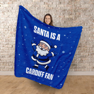 Santa is a Cardiff Fan - Luxury Fleece Blanket 150cm X 150cm