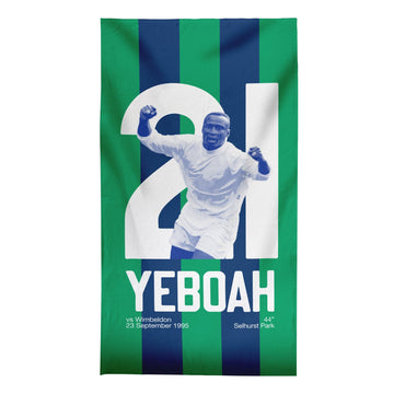 Leeds Yeboah 21 - Football Legends - Beach Towel - 150cm x 75cm