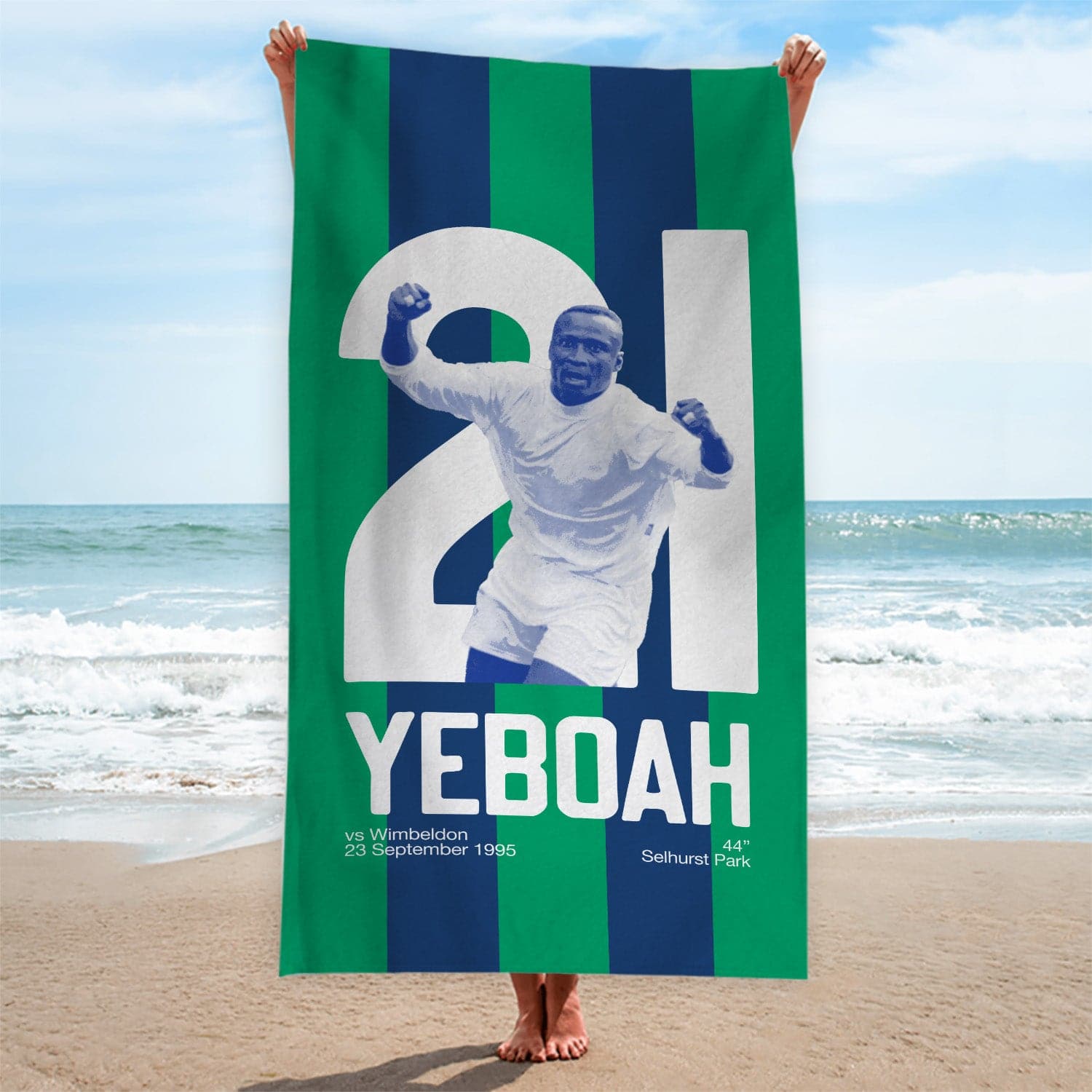 Leeds Yeboah 21 - Football Legends - Beach Towel - 150cm x 75cm