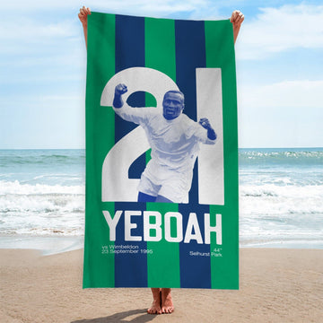 Leeds Yeboah 21 - Football Legends - Beach Towel - 150cm x 75cm