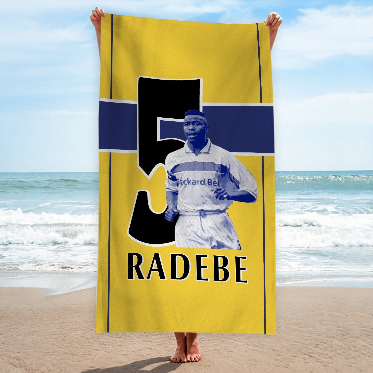 Leeds Radebe 5 - Football Legends - Beach Towel - 150cm x 75cm