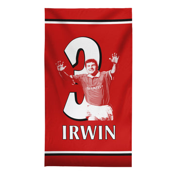Manchester Red Irwin 3 - Football Legends - Beach Towel - 150cm x 75cm