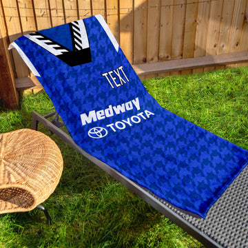Gillingham 1994 Home Shirt - Personalised Lightweight, Microfibre Retro Beach Towel - 150cm x 75cm