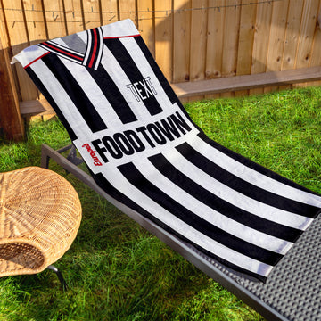 Grimsby 1988 Home Shirt - Personalised Lightweight, Microfibre Retro Beach Towel - 150cm x 75cm