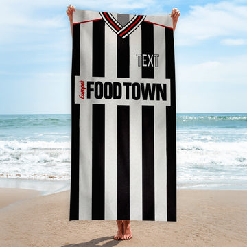 Grimsby 1988 Home Shirt - Personalised Lightweight, Microfibre Retro Beach Towel - 150cm x 75cm